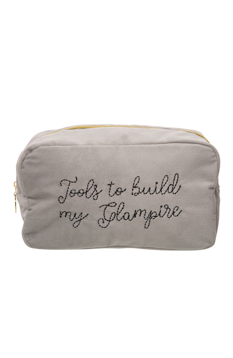 Totalee Gift Build A Glampire Large Velvet Bag Polyester Grey, Main, color, Grey