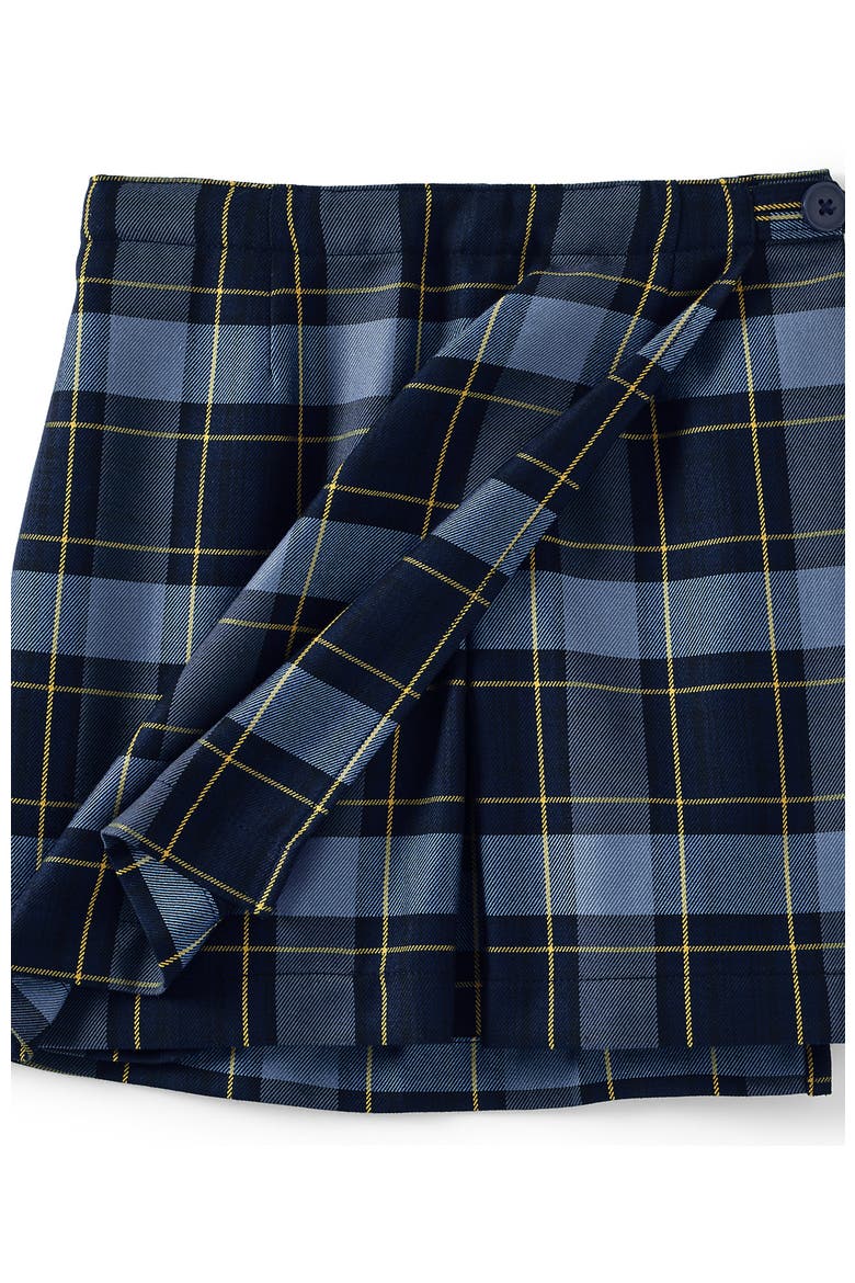 School Uniform Girls Plaid A Line Tab Skort Top Of Knee, Alternate, color, Classic Navy Plaid