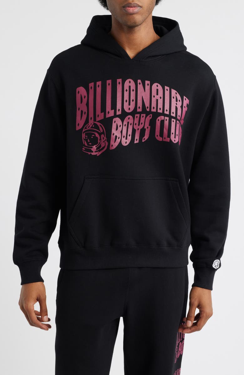 Billionaire Boys Club Curve Cotton Graphic Hoodie, Main, color, Black