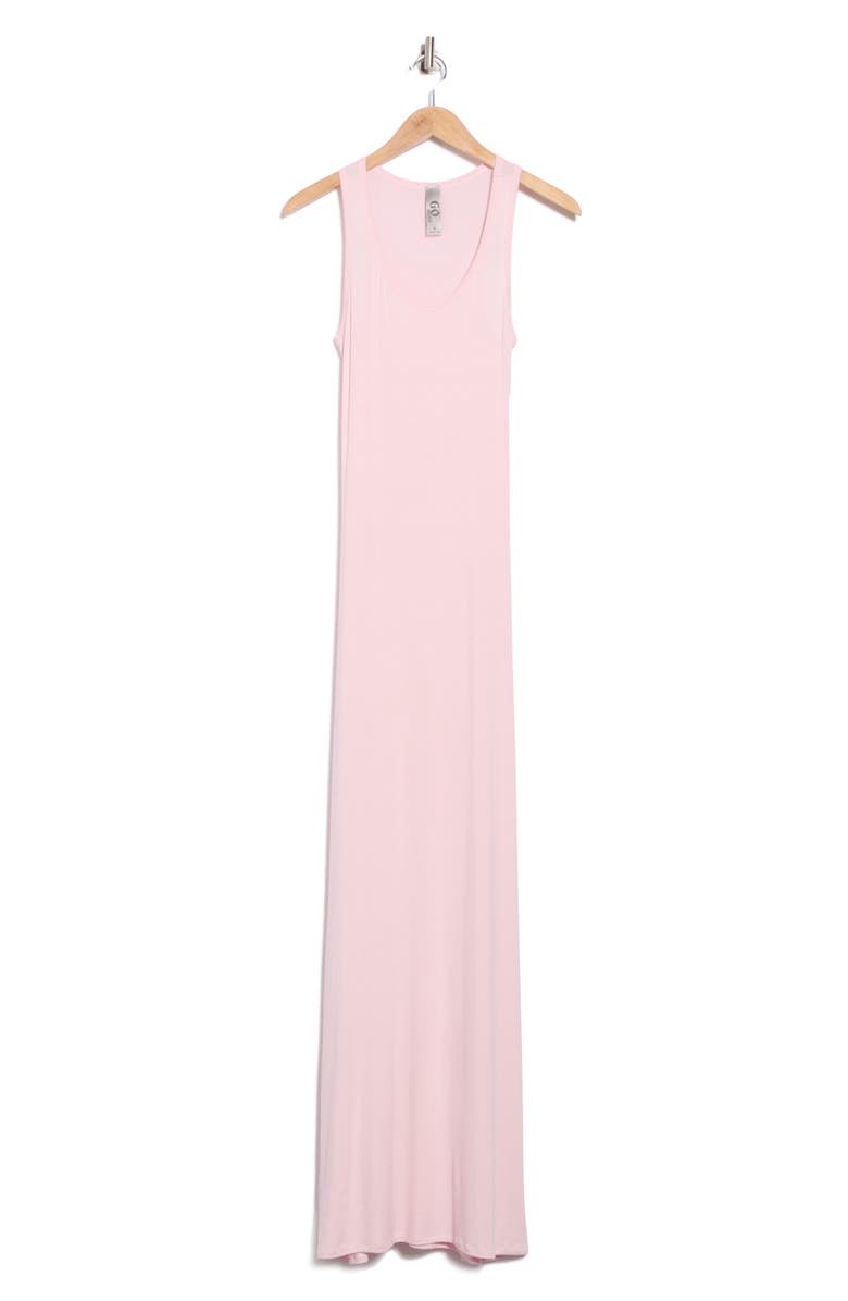 GO COUTURE Ribbed Maxi Tank Dress, Alternate, color, Salmon Pink Rib