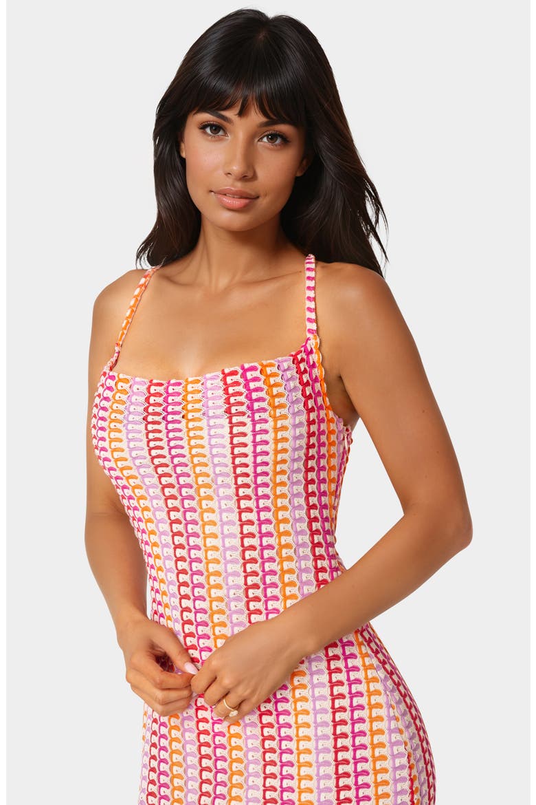 Knit Maxi Halter Dress, Alternate, color, WHITE MULTI