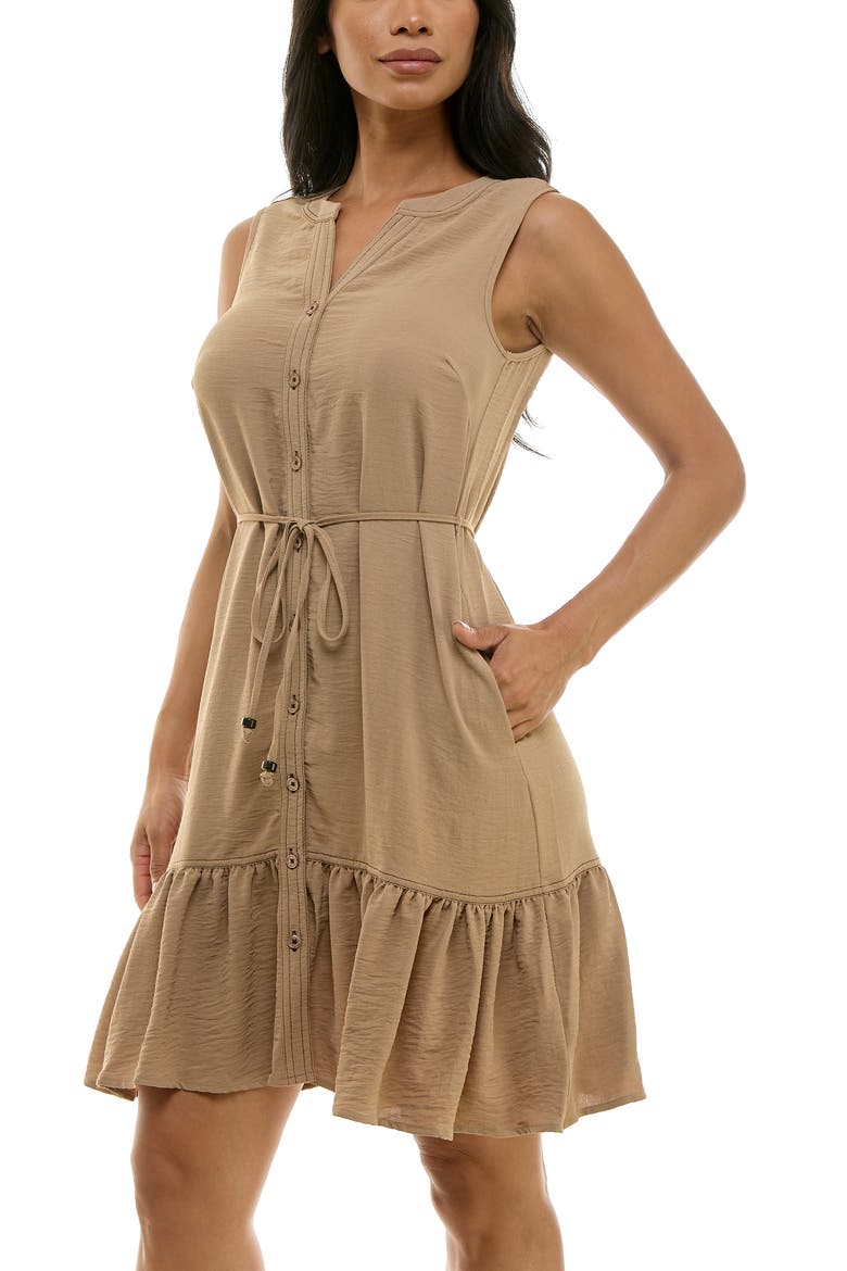 Tie Waist Shirtdress, Alternate, color, TAN