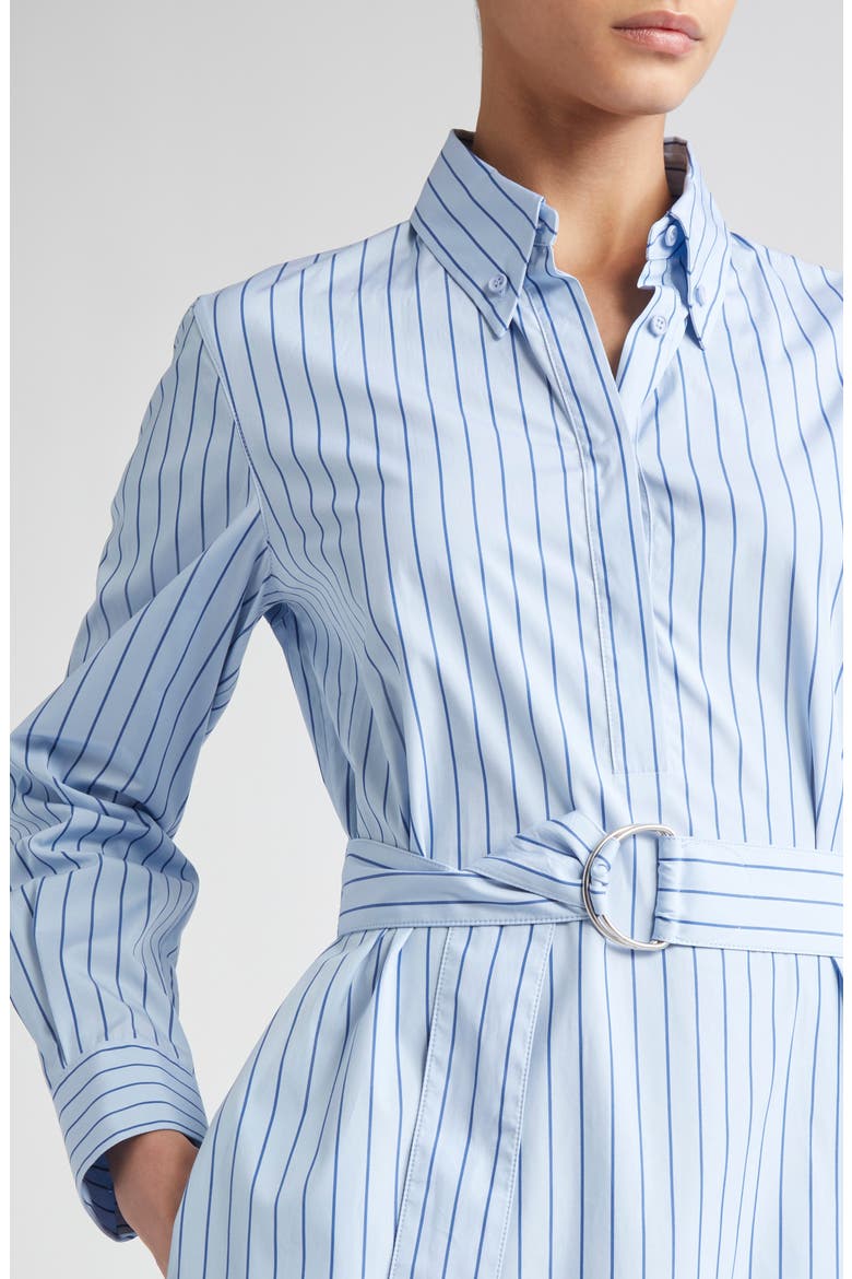 Stripe Long Sleeve Cotton Poplin Shirtdress, Alternate, color, SKY-MEDIUM BLUE