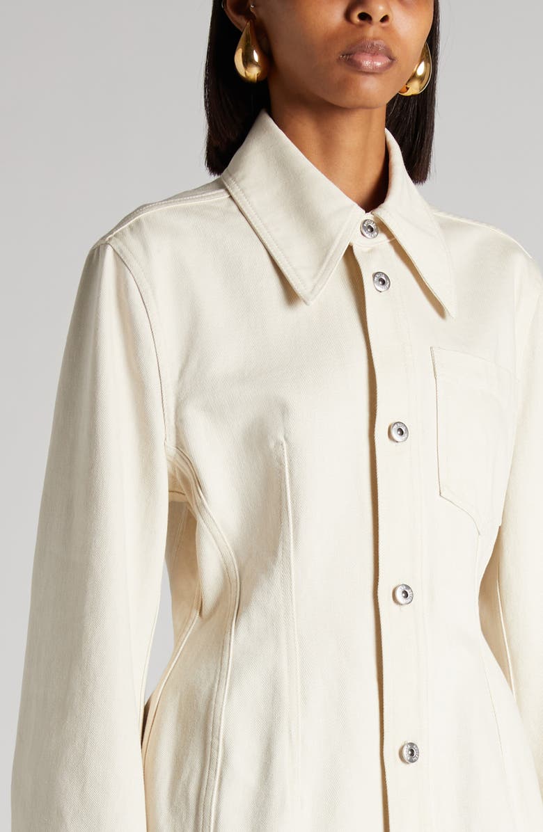 Bottega Veneta Cotton Denim Button-Up Shirt, Alternate, color, Pale Meringue
