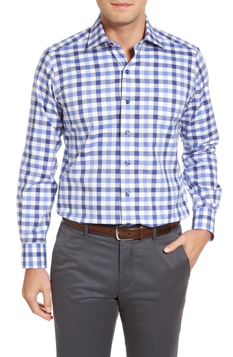 David Donahue Regular Fit Check Sport Shirt, Main, color, 