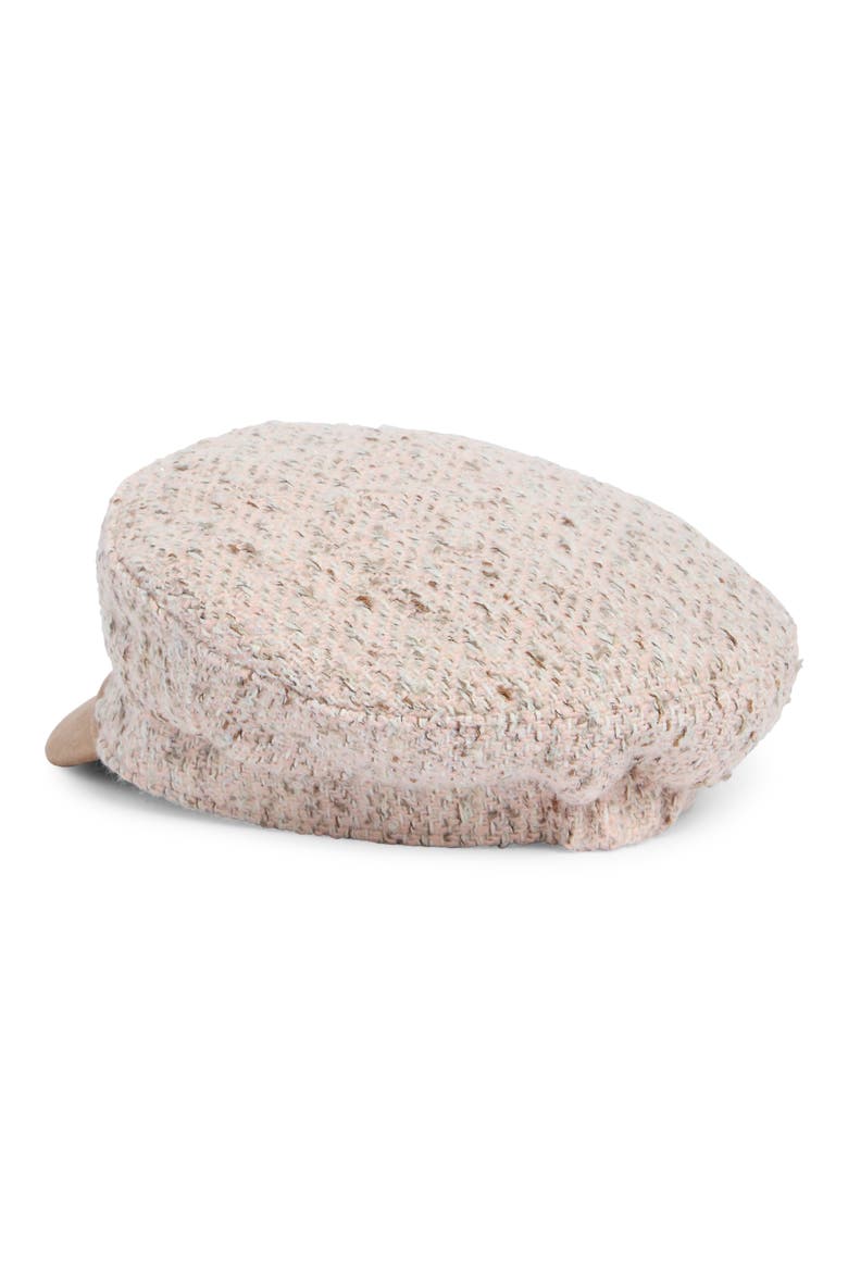 Bouclé & Faux Suede Conductor Hat, Alternate, color, BLUSH