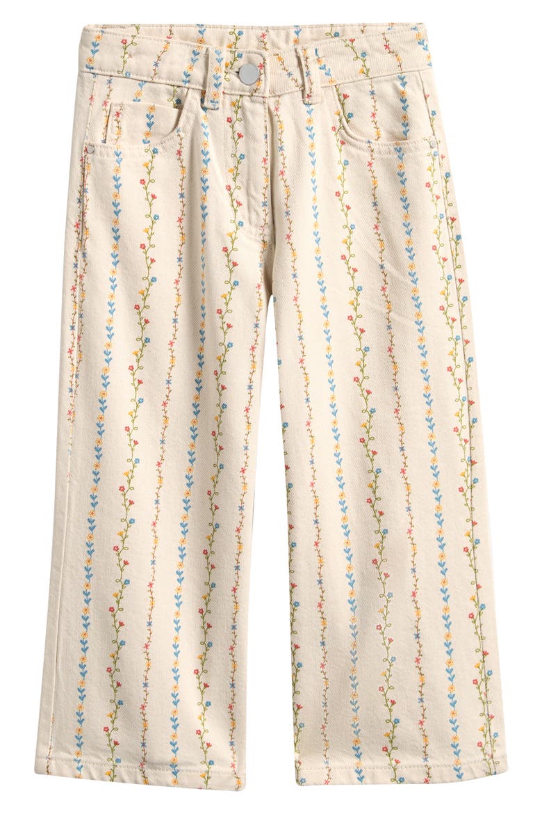 Kids' Floral Stripe Jeans, Main, color, CREAM