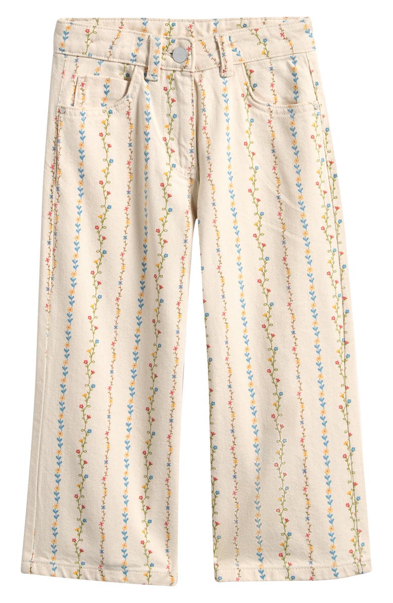 NEXT Kids' Floral Stripe Jeans, Main, color, 