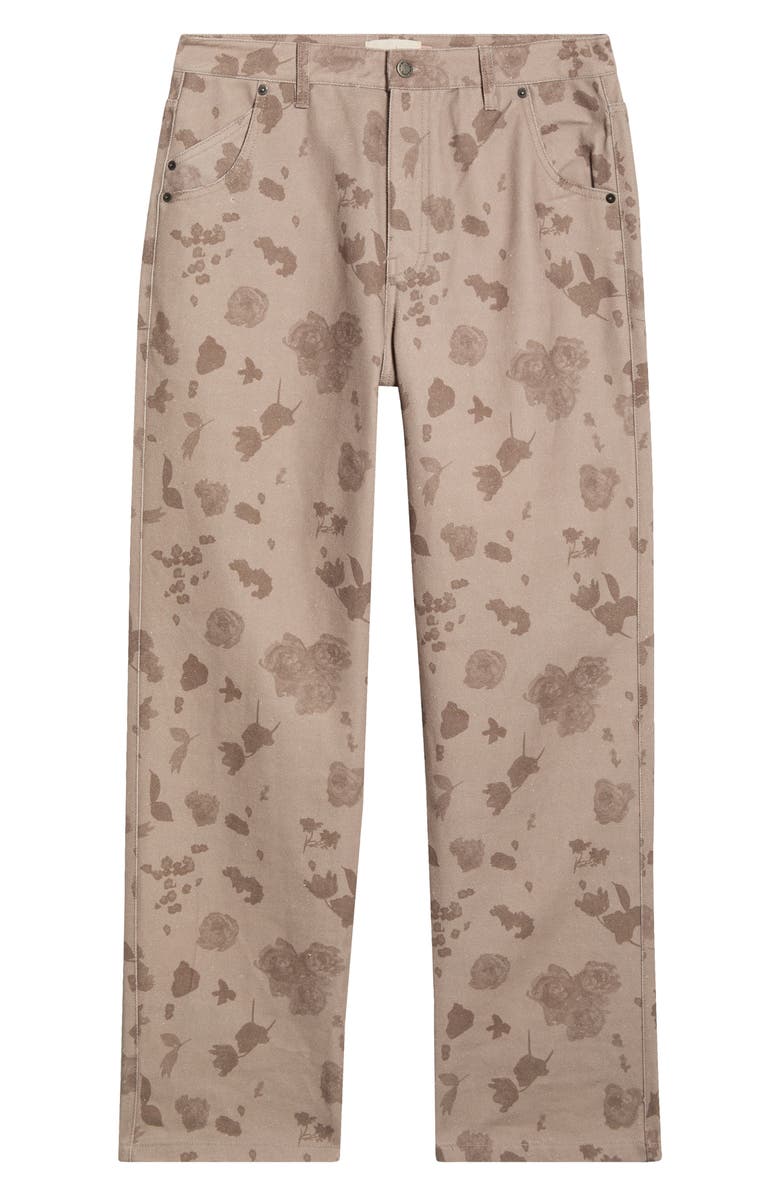 HONOR THE GIFT Tonal Floral Twill Pants, Alternate, color, Pebble