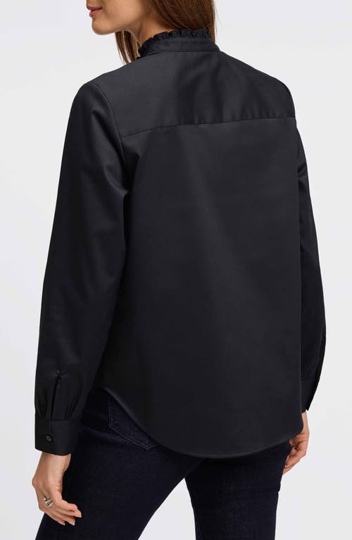 FOXCROFT FOXCROFT MARIEL RUFFLE PLACKET BUTTON-UP SHIRT 