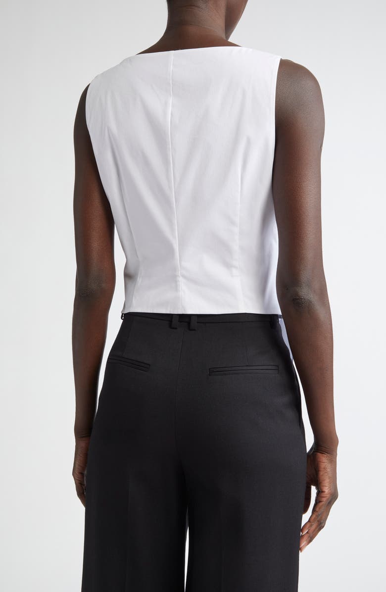 Lafayette 148 New York Sleeveless Wrap Front Stretch Cotton Blend Top, Alternate, color,