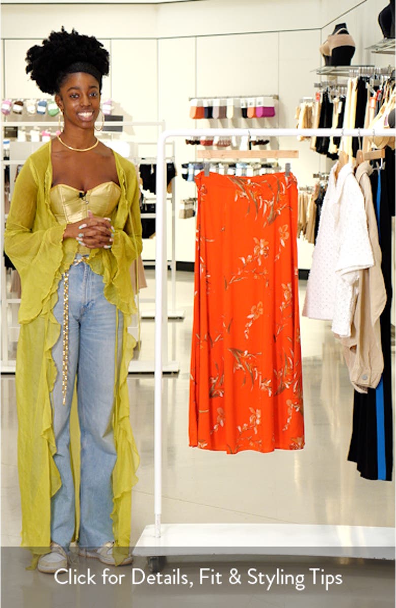 Floral Print Maxi Skirt, sales video thumbnail