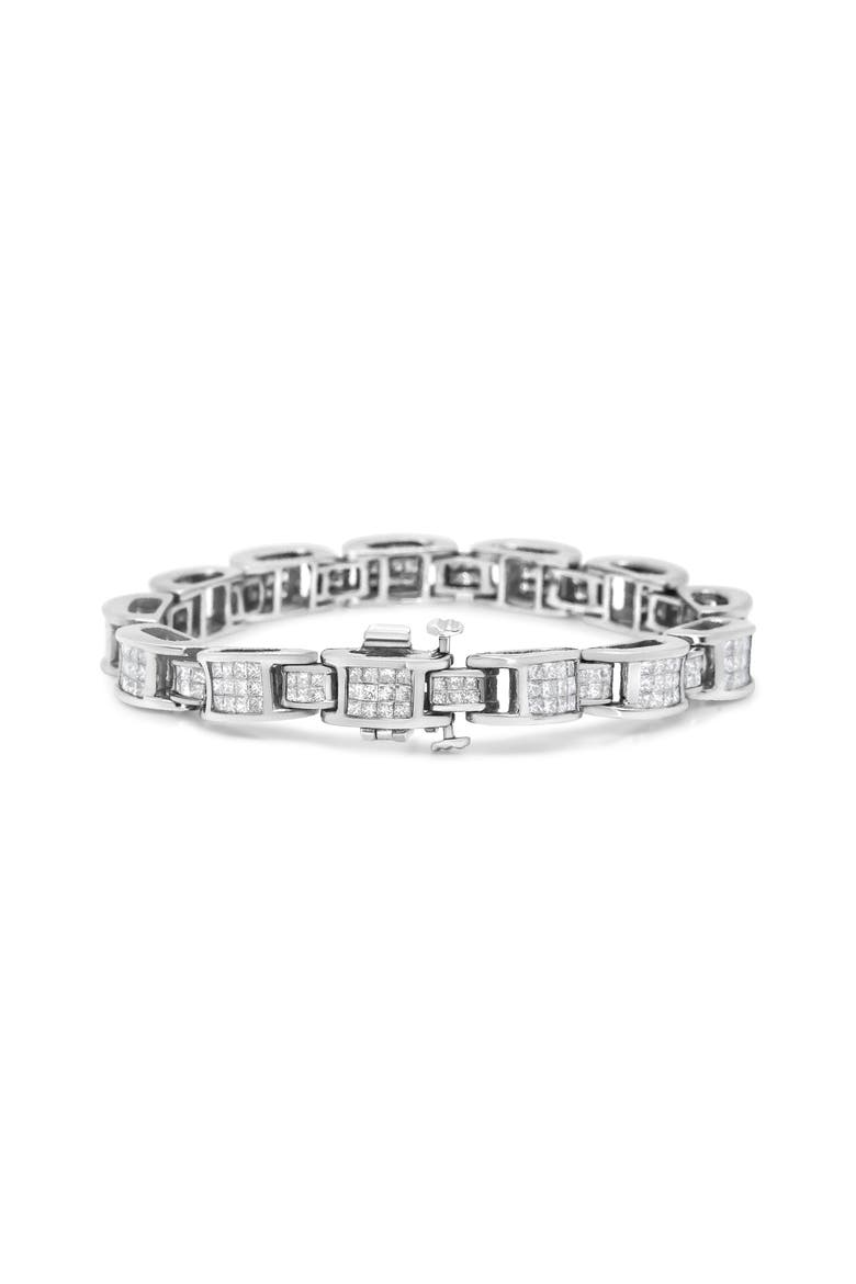 14K White Gold 5.0 Cttw Diamond "D" Shaped Links Tennis Bracelet, Alternate, color, White