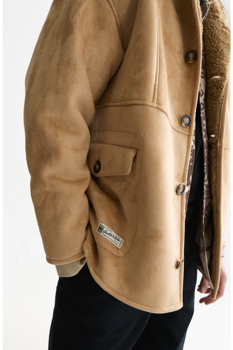 Faux Shearling Jacket, Alternate, color, TANNIN