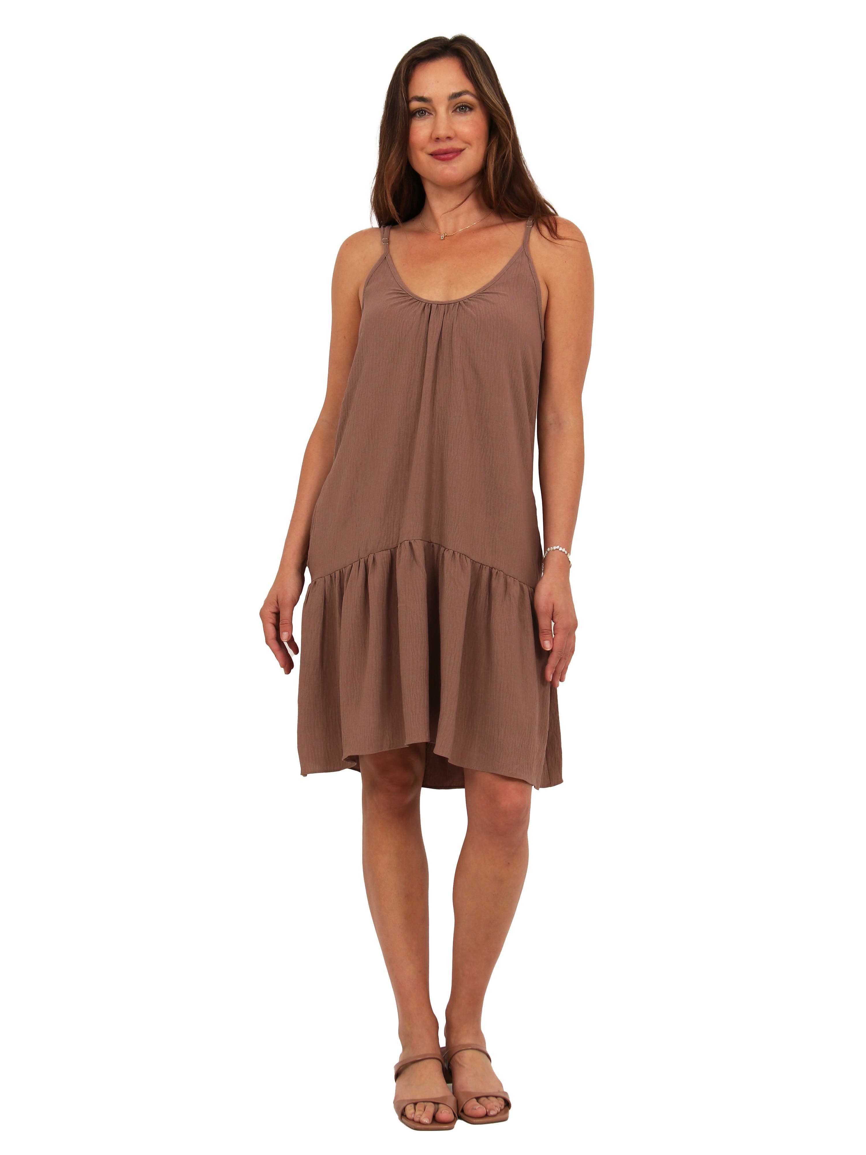 Womens Essential Scoop Neck Spaghetti Strap Pocket A-Line Mini Dress - image 5