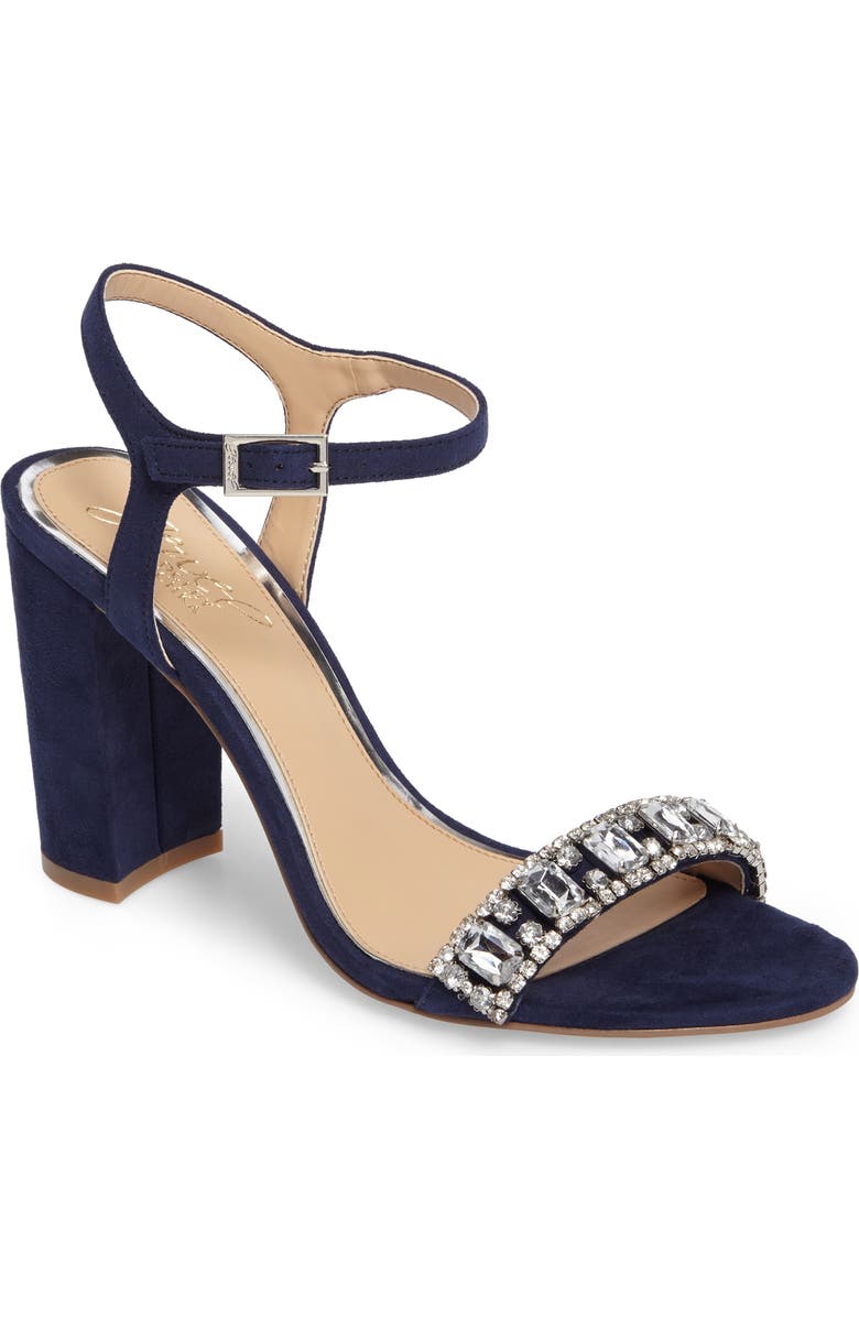 Jewel Badgley Mischka Hendricks Embellished Block Heel Sandal, Main, color,