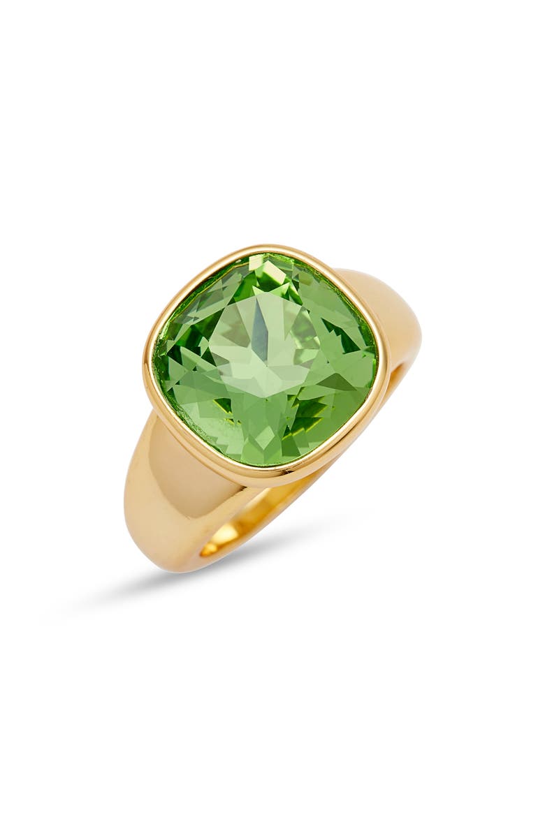 Square Crystal Statement Ring, Main, color, KEY LIME GREEN