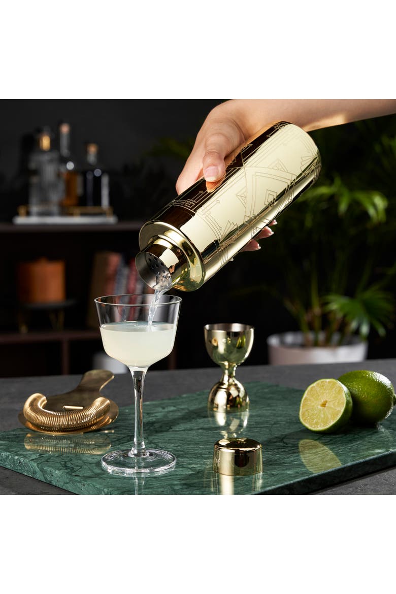 Art Deco Cocktail Shaker, Alternate, color, GOLD