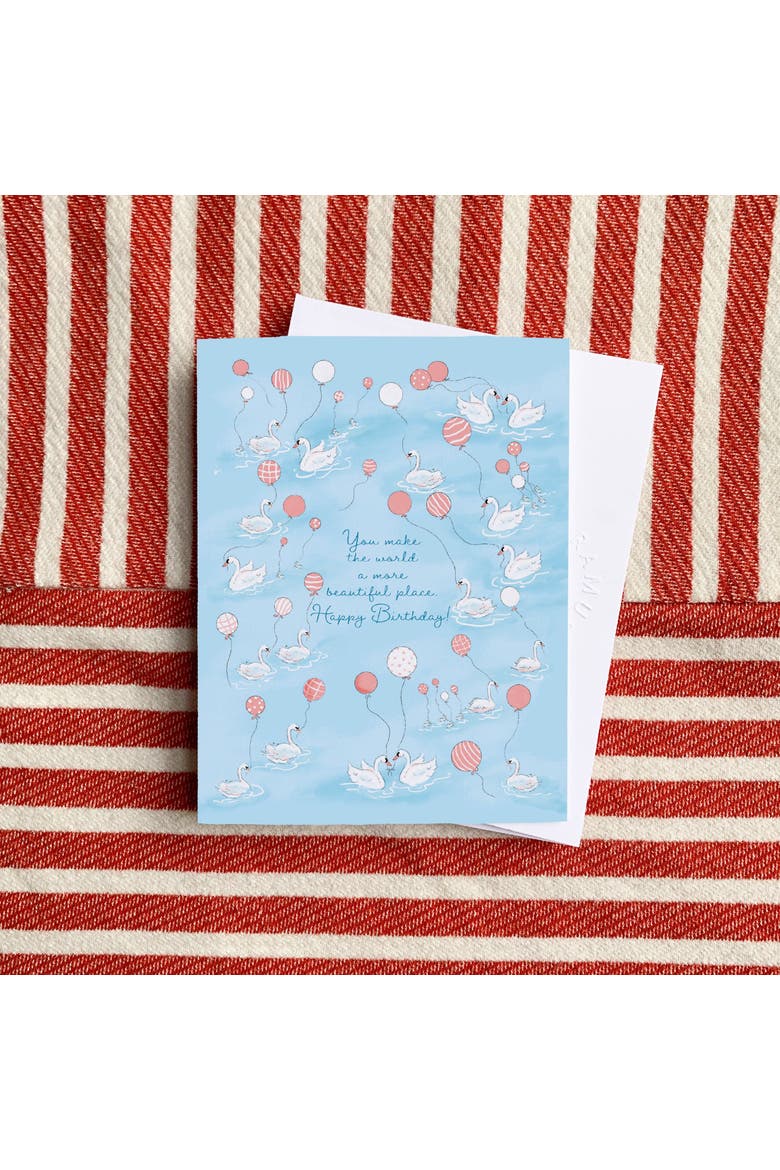 Birthday Greeting Card Pack (3ct) "Swans and Balloons", Alternate, color, Multi-Pack