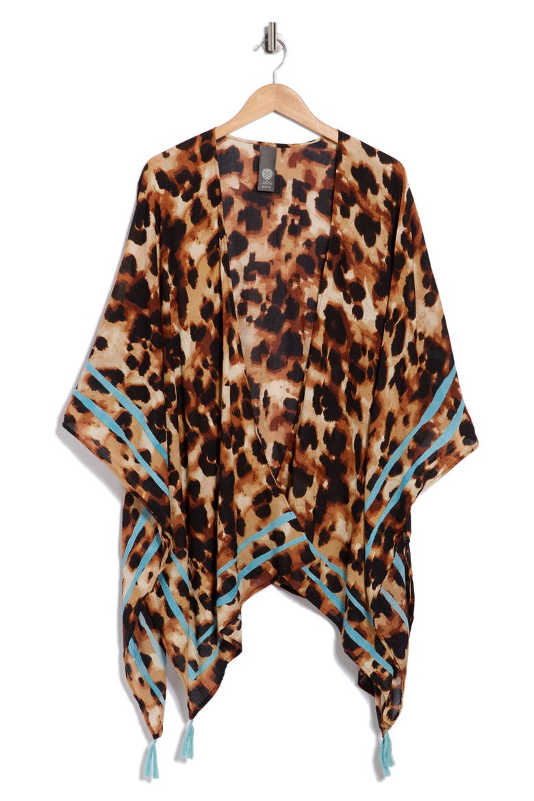 Leopard Print Crinkle Topper, Alternate, color, BLUE