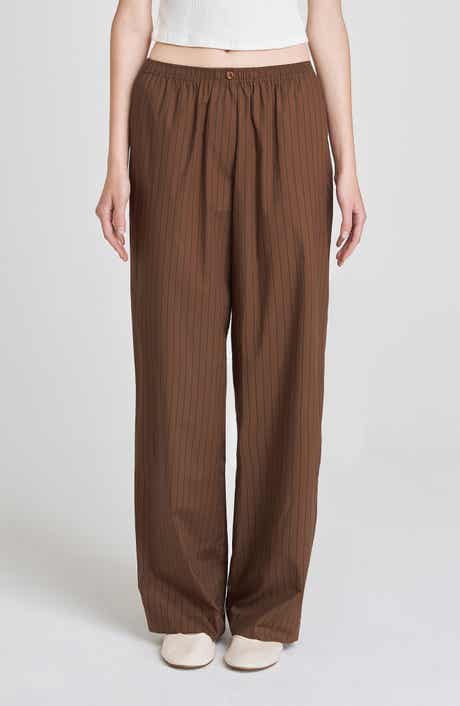 WAYF Billie Stripe Pull-On Cotton Pants