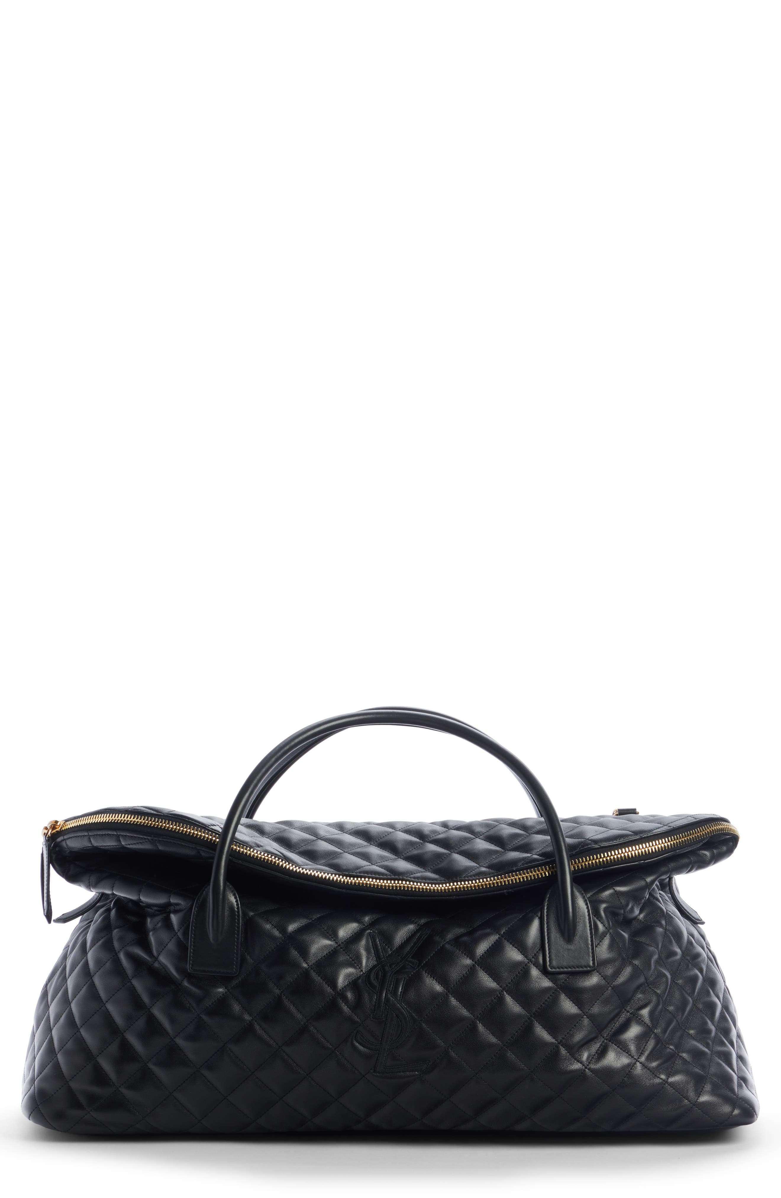 Saint Laurent Es Quilted Leather Duffle Bag, Main, color, 
