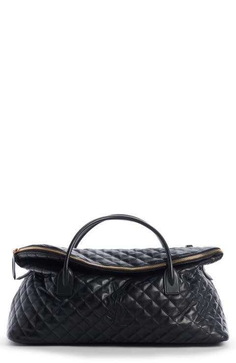 Es Quilted Leather Duffle Bag