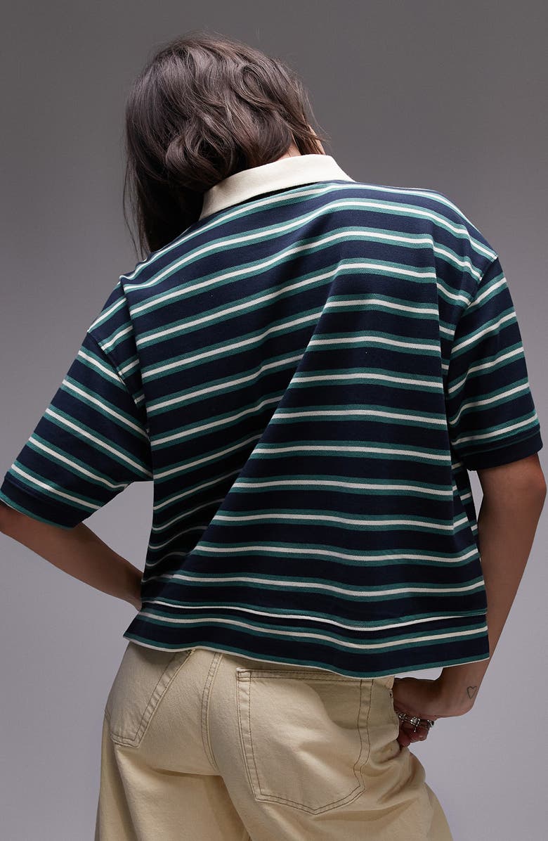 Topshop Boxy Stripe Polo, Alternate, color, 