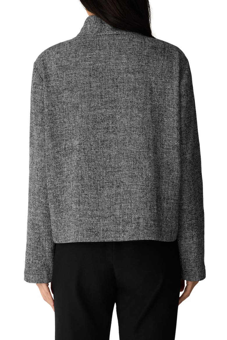 Stand Collar Stretch Cotton Jacket, Alternate, color, BLACK/ WHITE