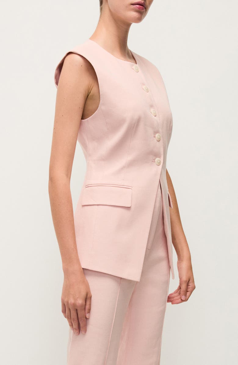 Veronica Beard Lois Linen Blend Cutaway Vest, Alternate, color, 
