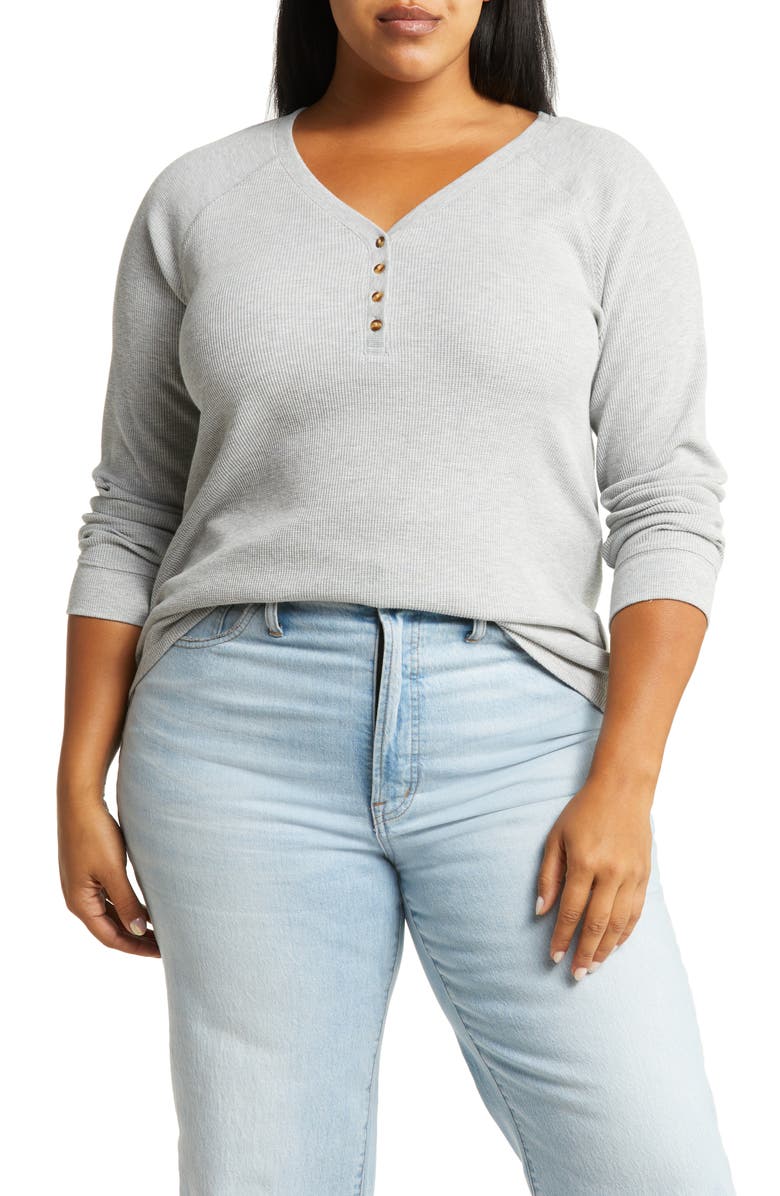 Caslon<sup>®</sup> Waffle Henley Top, Main, color, 