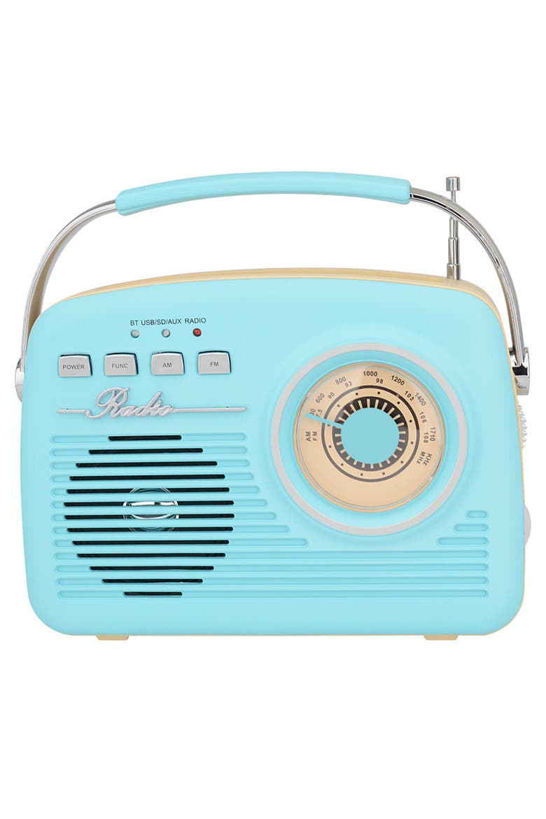 Portable Rechargeable Bluetooth Retro Speaker, Main, color, Blue