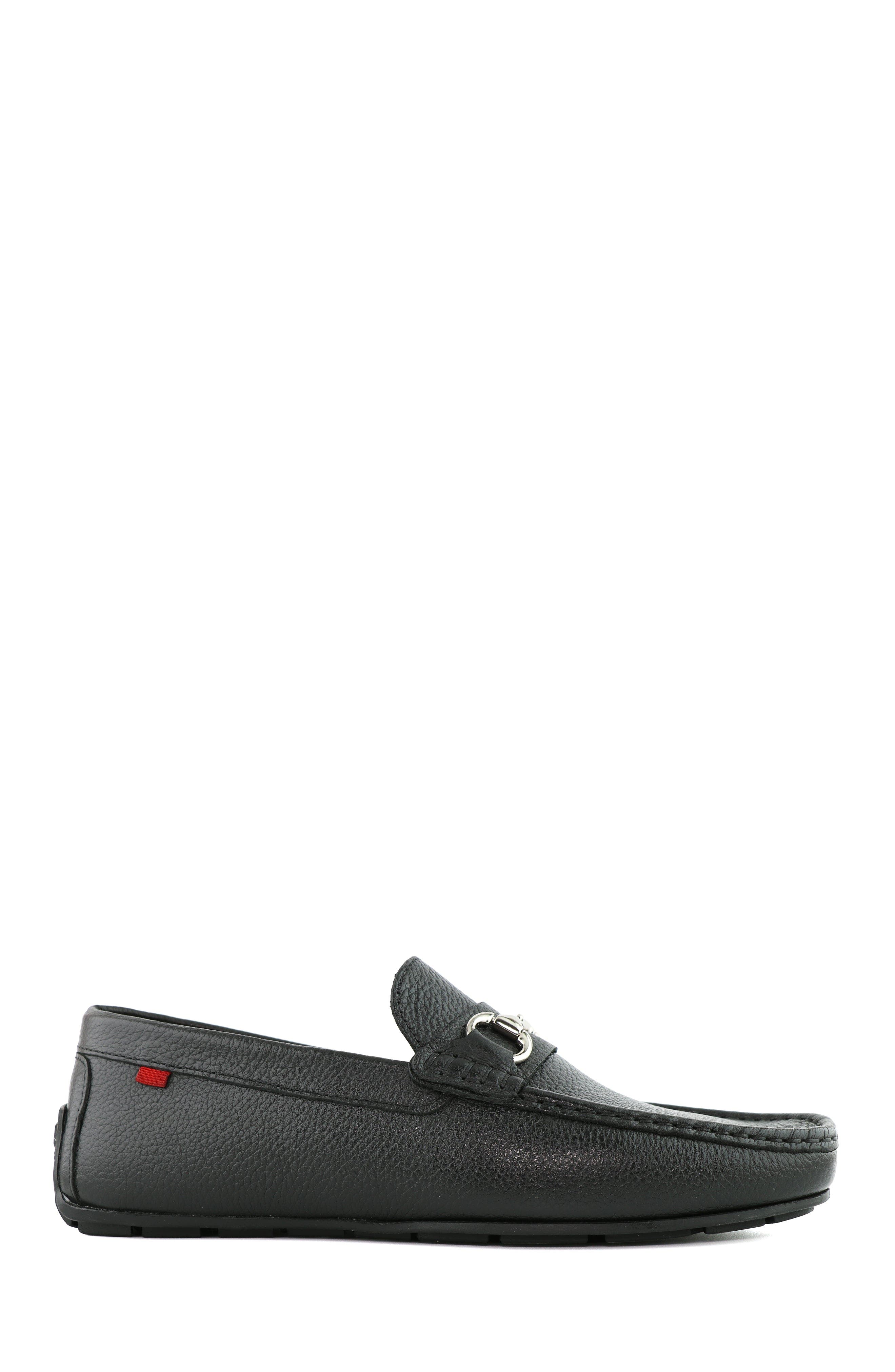 Central Park Leather Slip on Buckle Loafer, Alternate, color, Black Grainy Leather