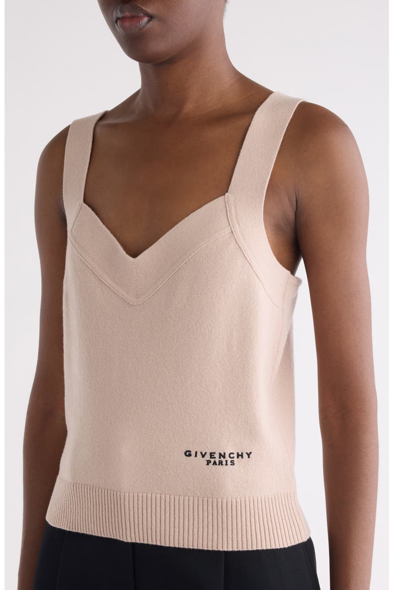 Embroidered Log Wool & Cashmere Tank, Alternate, color, LIGHT PINK