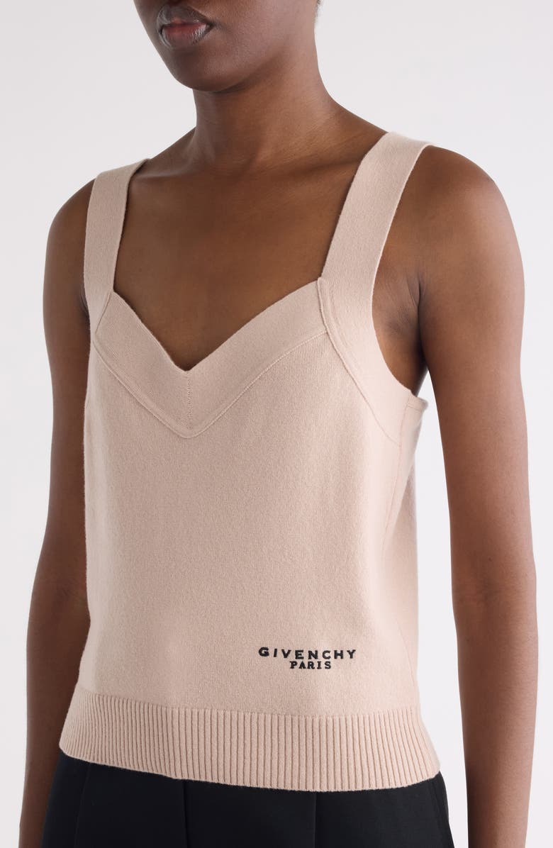 Givenchy Embroidered Log Wool & Cashmere Tank, Alternate, color, Light Pink