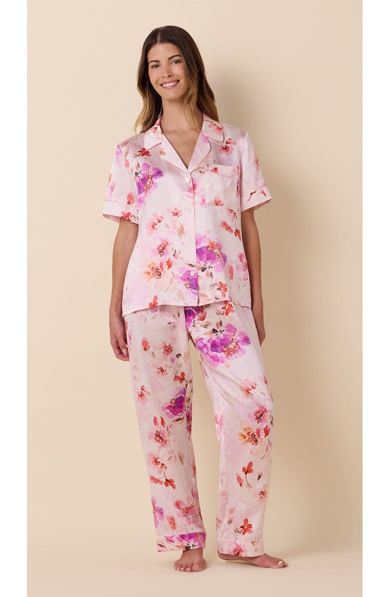 The Cat's Pajamas Silk Short-Sleeved Pajama, Main, color, Morning In Savannah