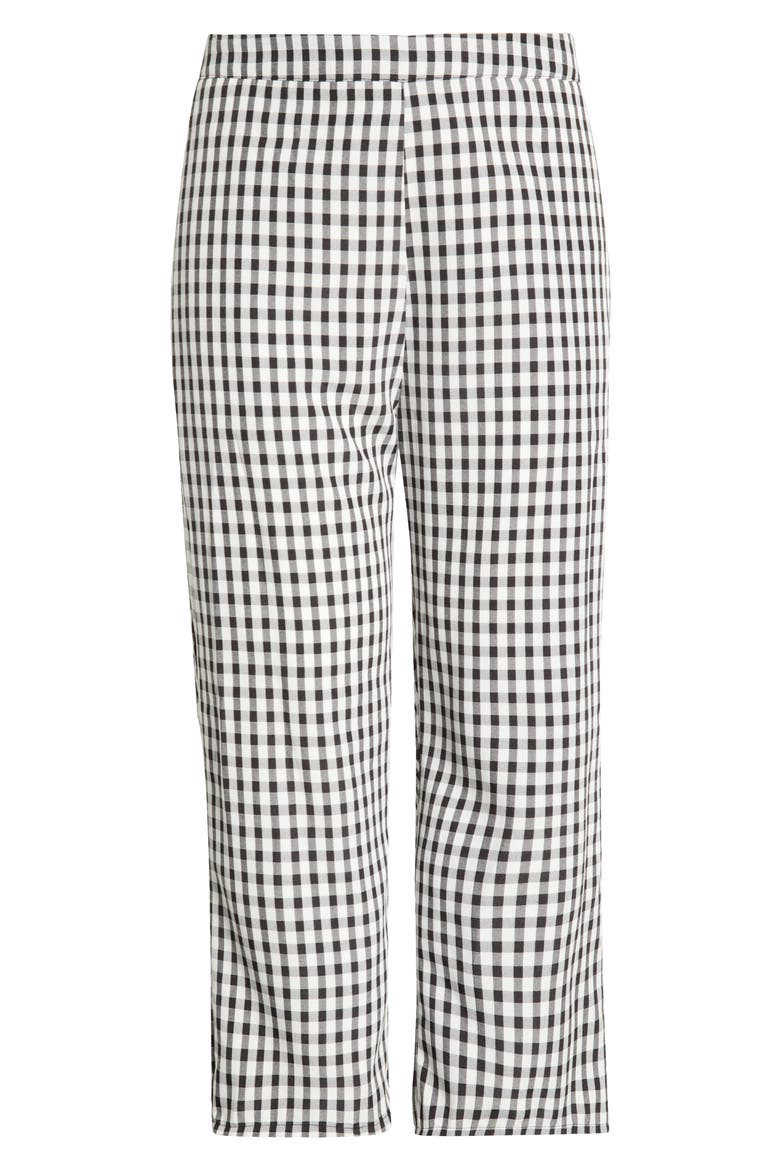 Doverly Checker Gill Capri Pants, Alternate, color, BLACK-WHITE