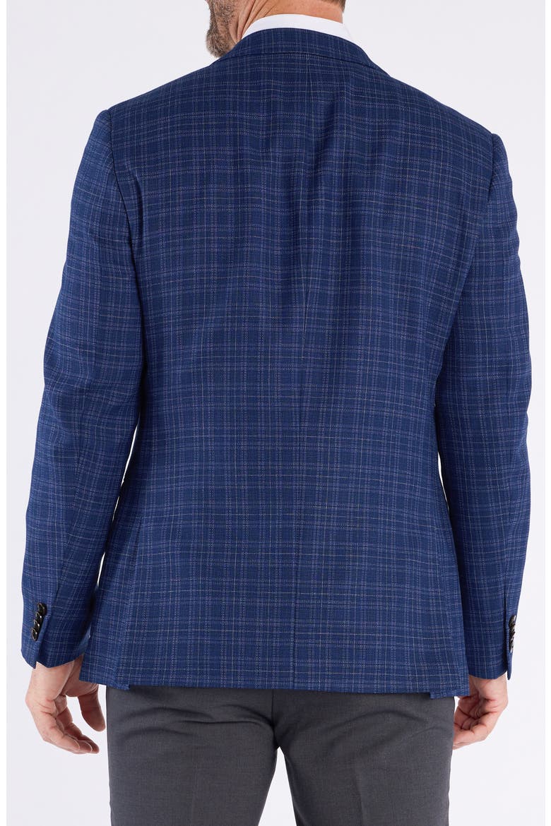 Plaid Wool Blend Sport Coat, Alternate, color, NAVY