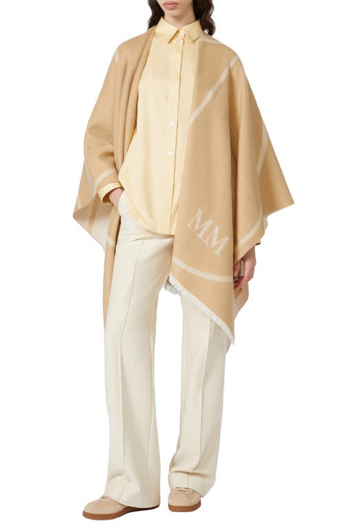 Weekend Max Mara Giudea Fray Wool Wrap In Neutral