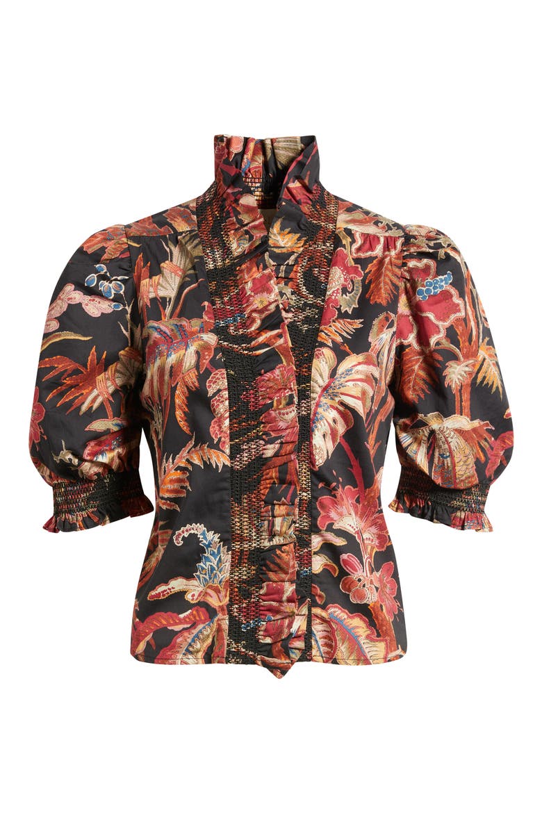 Zuri Ruffled Cotton Top, Main, color, MAGIC FOREST PRINT