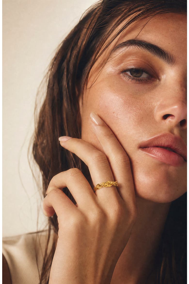 Stackable Rope Band Ring, Alternate, color, GOLD
