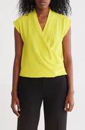 DKNY Cap Sleeve Crepe Wrap Top