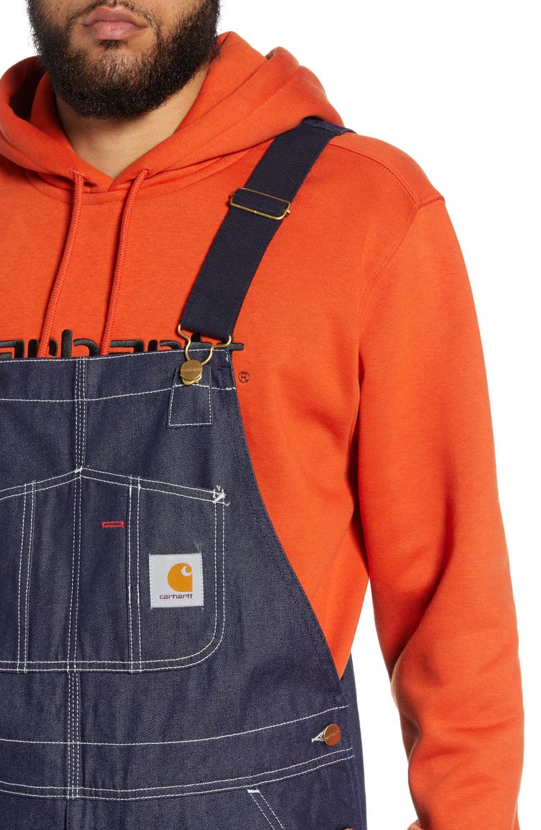 Carhartt Work In Progress Norco Denim Bib Overalls, Alternate, color, 