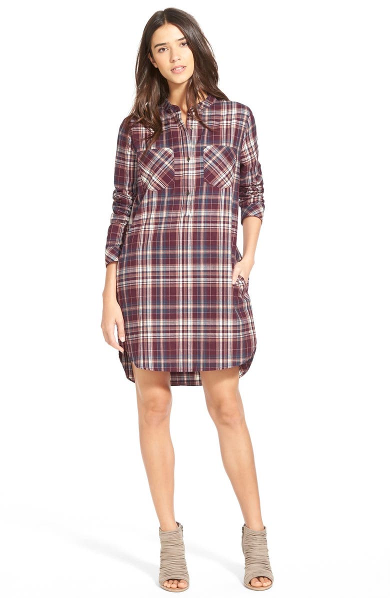 Treasure & Bond Treasure&Bond Popover Plaid Shirtdress, Main, color, 