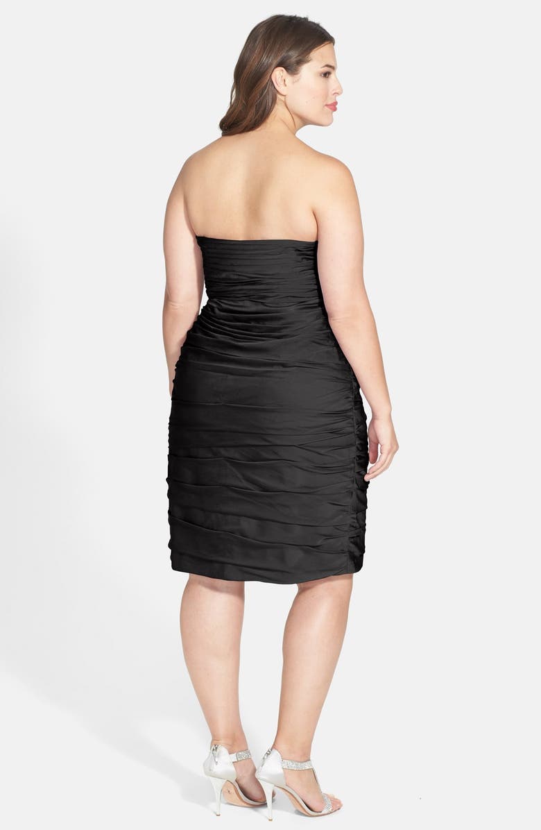 Monique Lhuillier Bridesmaids Ruched Strapless Cationic Chiffon Dress, Alternate, color,