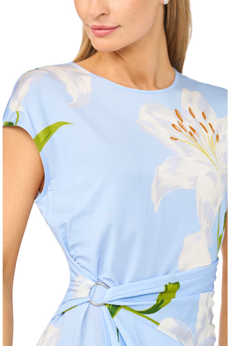 Kaity Floral Clasp Detail Knit Dress, Alternate, color, BLUE SURF