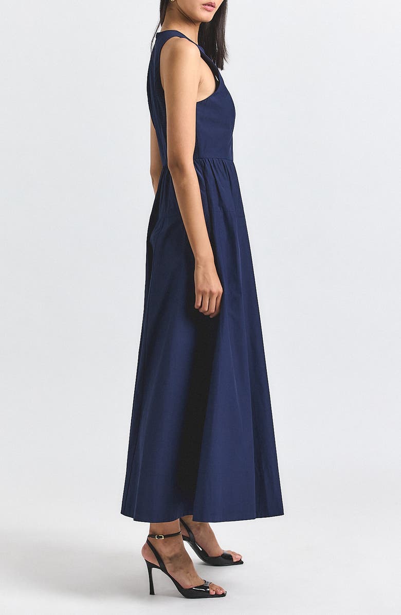 Derek Lam 10 Crosby Melodie Sleeveless Fit & Flare Maxi Dress, Alternate, color, Navy