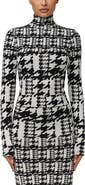 Naked Wardrobe Dual Houndstooth Turtleneck Knit Top