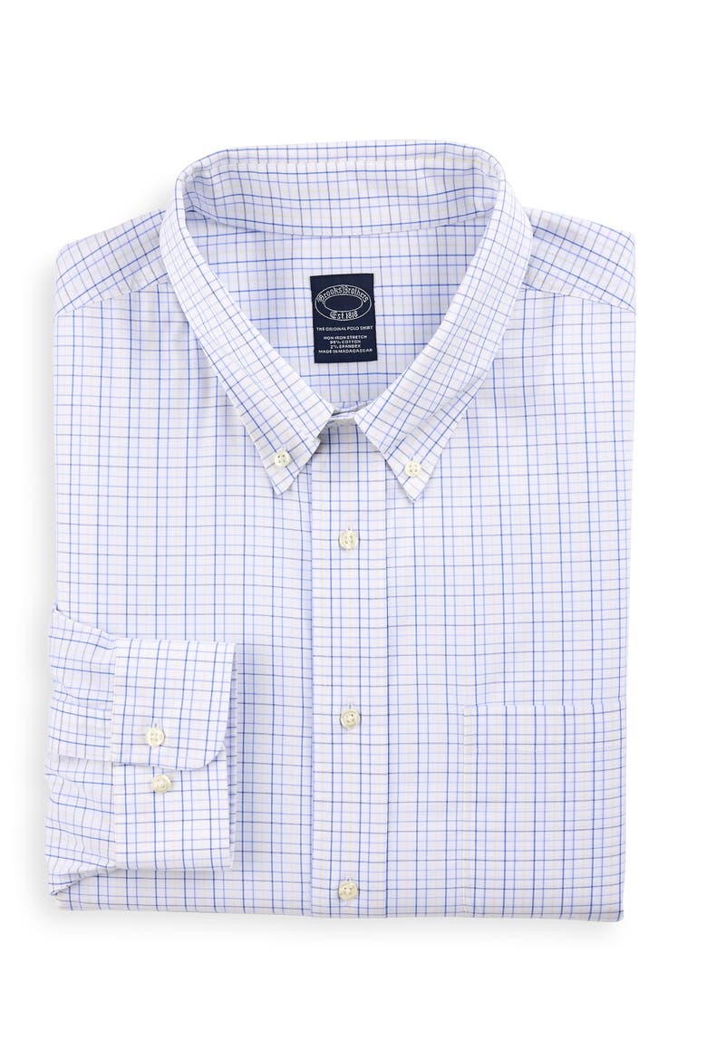 Big & Tall Non-Iron Tattersall Grid Dress Shirt, Main, color, YELLOW