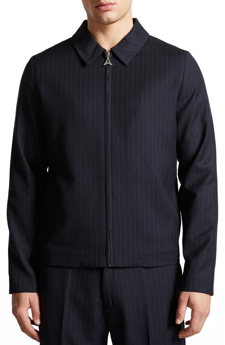 Manière De Voir Pinstripe Tailored Jacket, Main, color, 